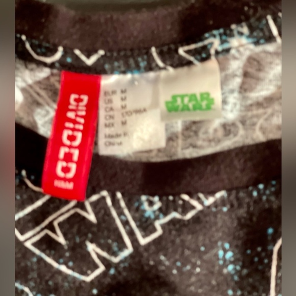 H&M Divided Star Wars Galaxy All Over Print High Low Graphic T-Shirt Medium - Picture 3 of 4
